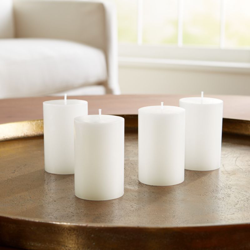 2"x3" White Pillar Candles, Set of 4 + Reviews Crate & Barrel