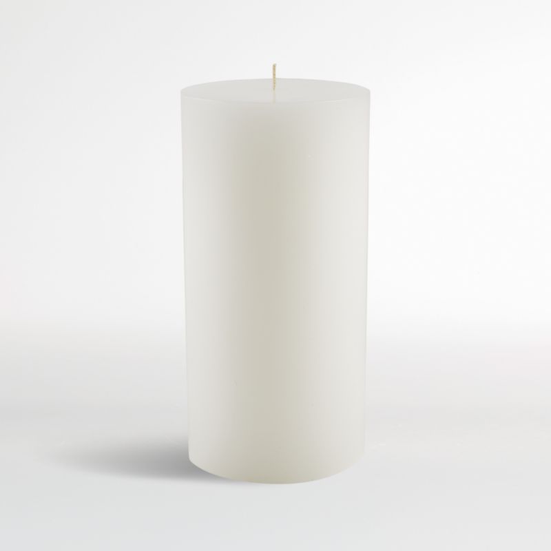 4"x8" White Pillar Candle + Reviews Crate & Barrel