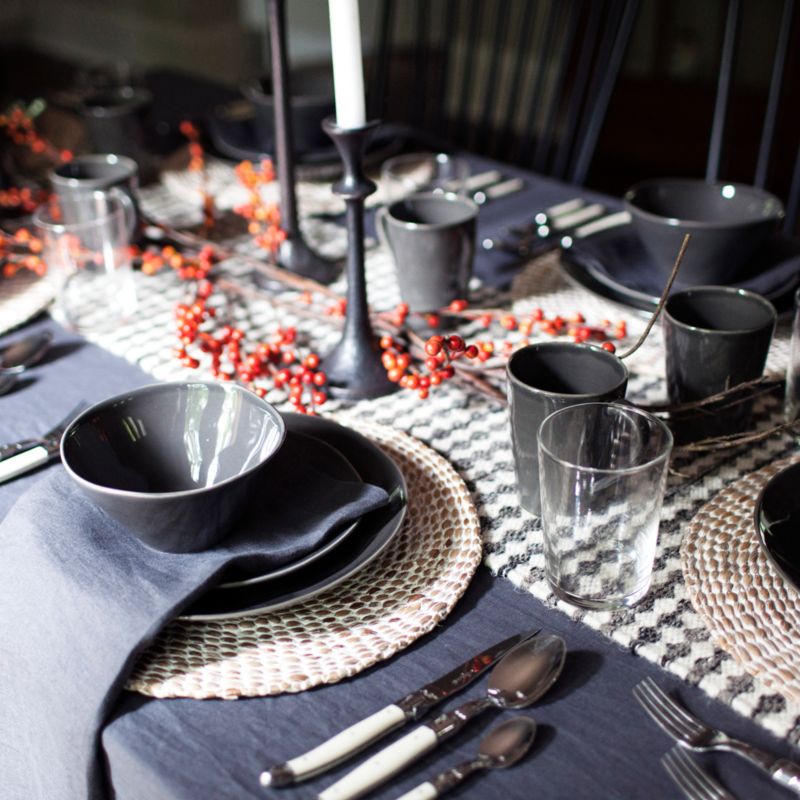 Whitewashed Water Hyacinth Woven Round Placemat + Reviews Crate & Barrel