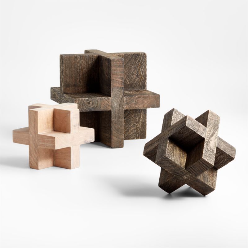 Wood Block Sculptures Crate & Barrel Canada