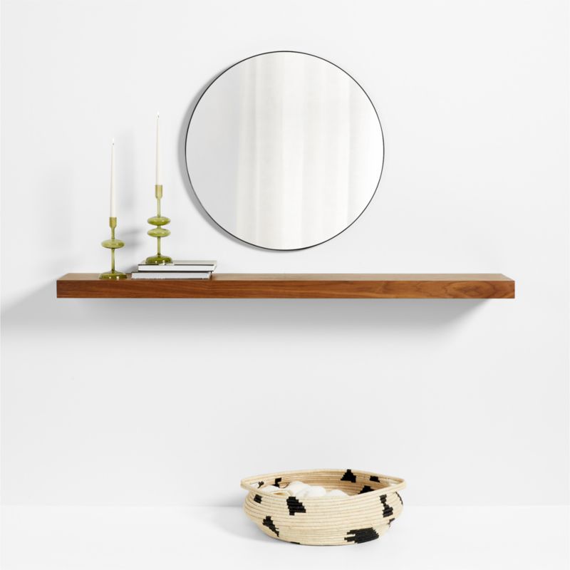 Walnut Wood Floating Shelf 66" + Reviews Crate & Barrel Canada