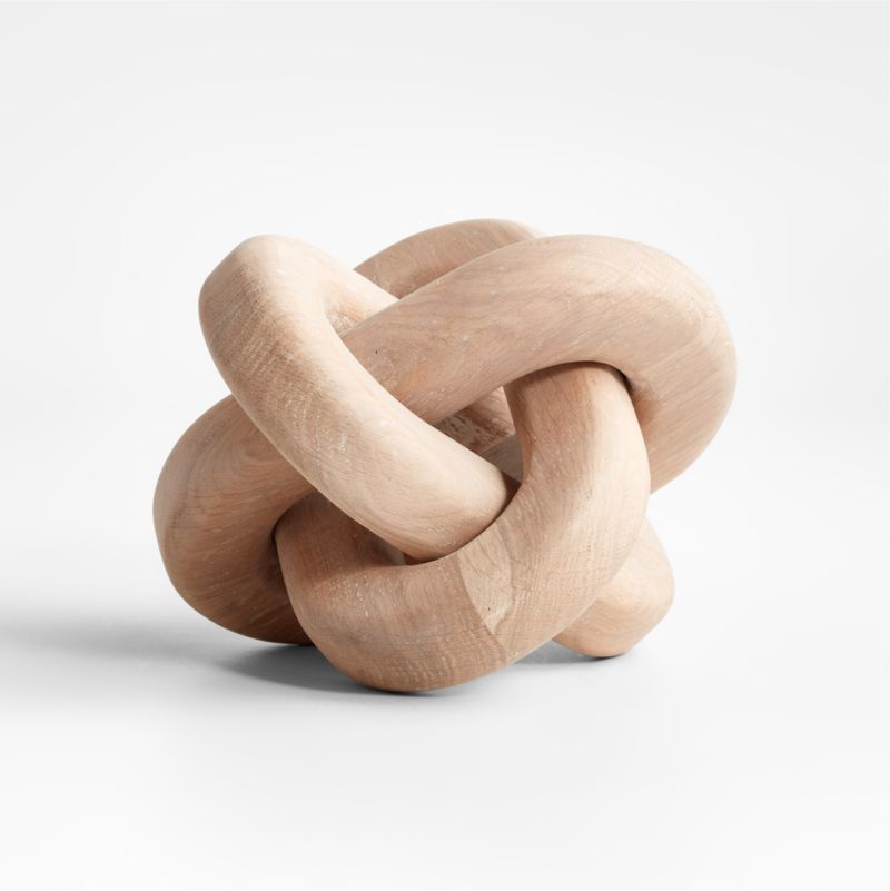 White Wood Knot Sculpture 8" + Reviews Crate & Barrel