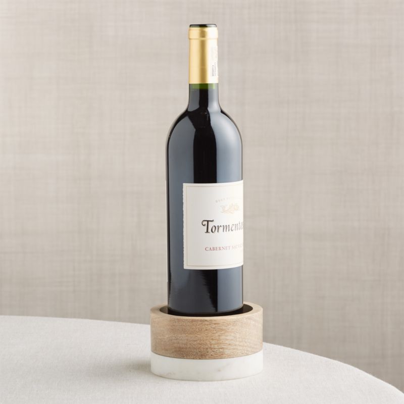 Wood and Marble Wine Coaster + Reviews Crate & Barrel