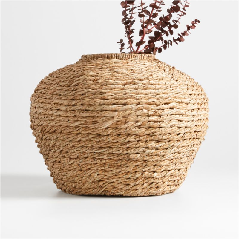 Small Handwoven Seagrass Vase 13" + Reviews Crate & Barrel