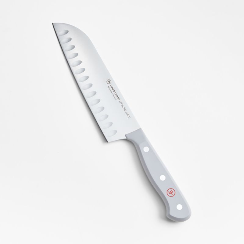 Wüsthof Gourmet Stamped Grey 7" Santoku Knife + Reviews Crate & Barrel