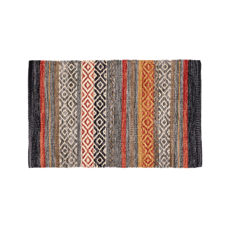 Yumi Grey MultiColor Rag Rug 2'x3' + Reviews Crate and Barrel