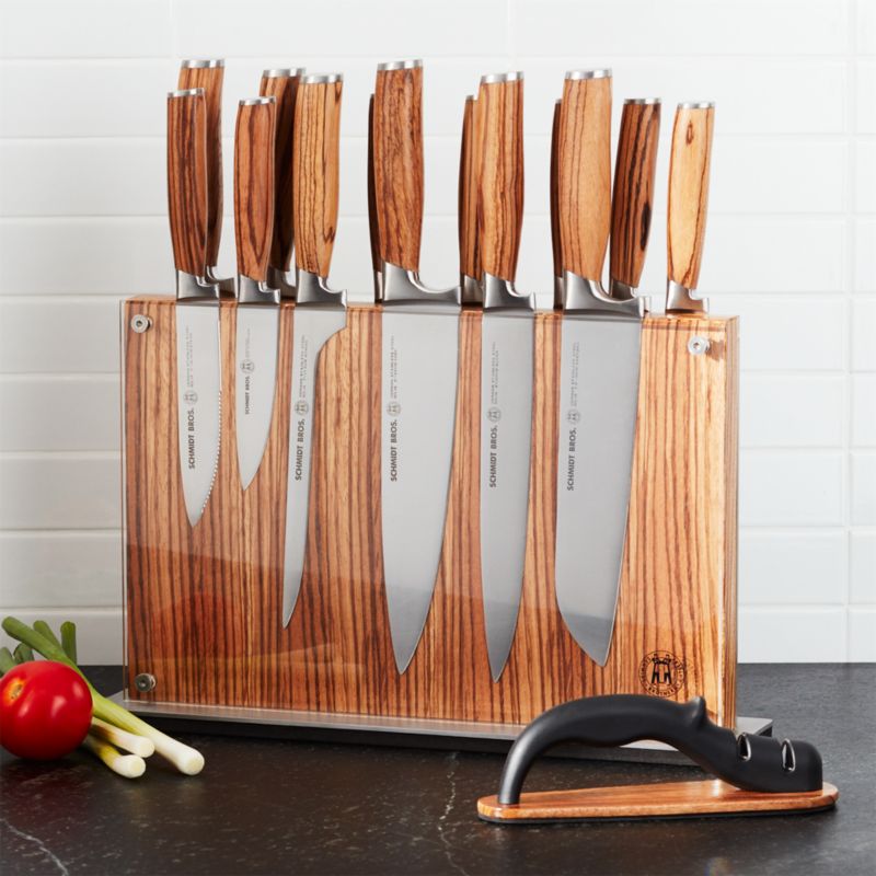 Schmidt Brothers 15Piece Zebra Wood Knife Block Set + Reviews Crate
