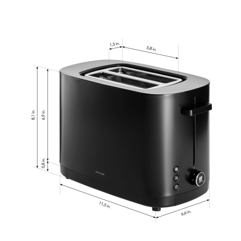 ZWILLING Enfinigy Matte Black 2Slice Toaster + Reviews Crate & Barrel