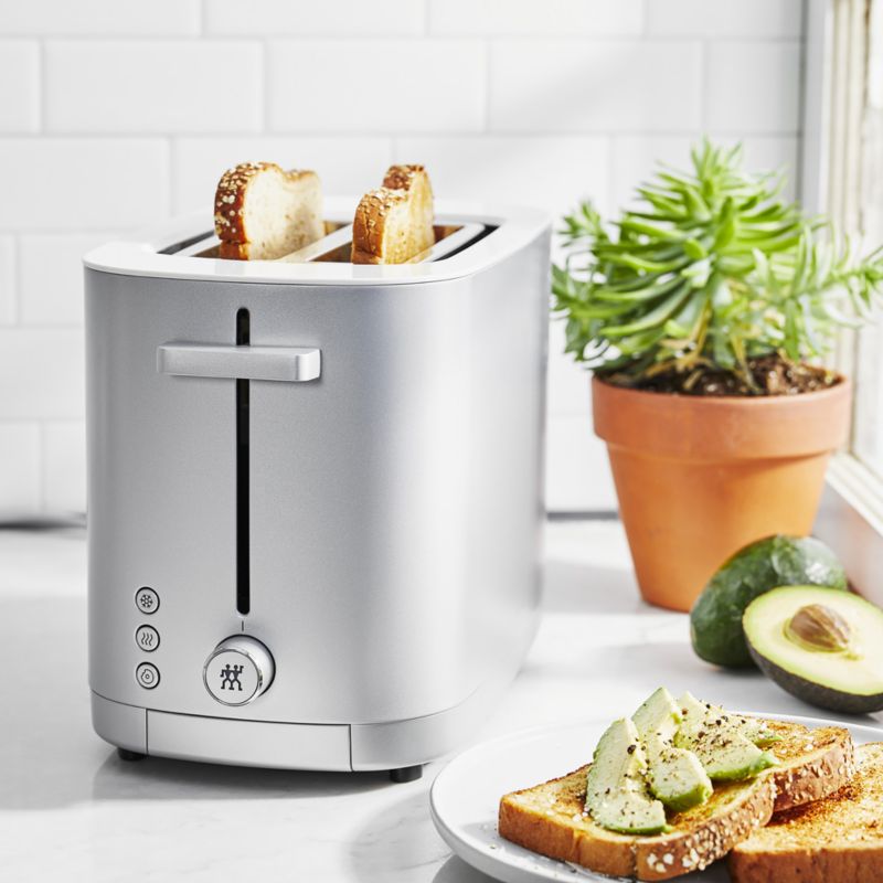 ZWILLING Enfinigy Silver 2Slice Toaster + Reviews Crate & Barrel