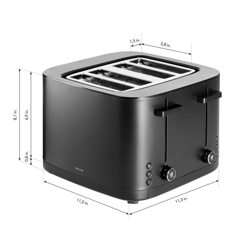 ZWILLING Enfinigy Matte Black 4Slice Toaster + Reviews Crate & Barrel