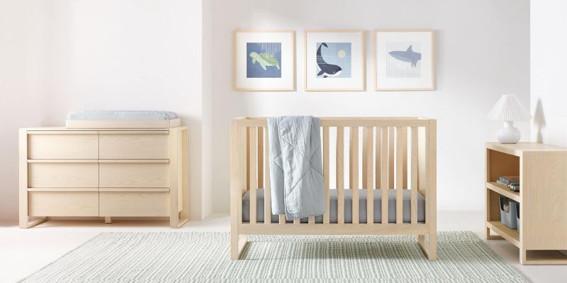 Gemini Light Ash Wood Convertible Baby Crib + Reviews Crate & Kids