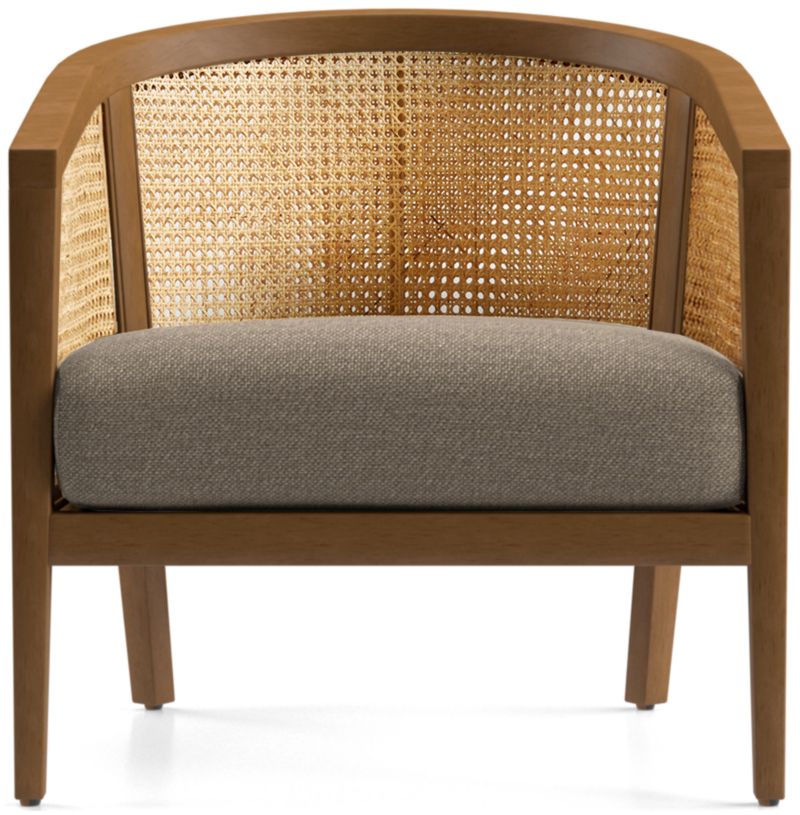 Ankara Natural Cane Chair with Ivory Cushion Crate & Barrel