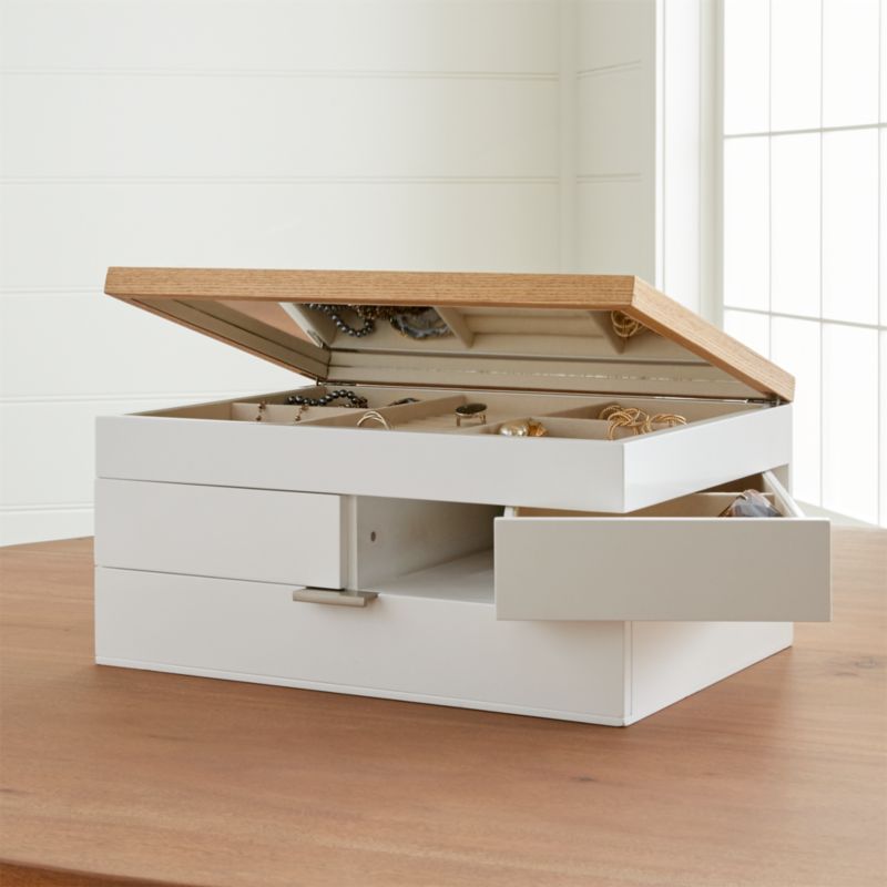 Selma White Jewelry Box + Reviews Crate & Barrel