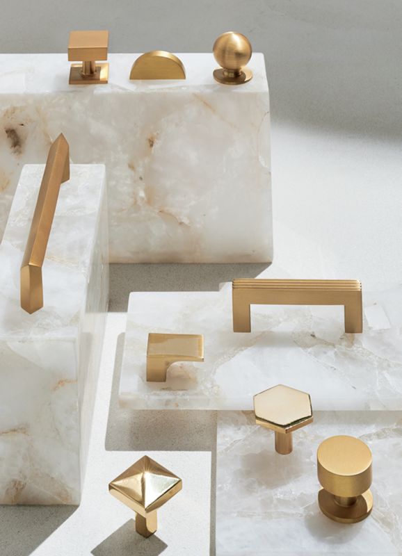 Modern Brass Hardware Brass Gold Pulls, Knobs