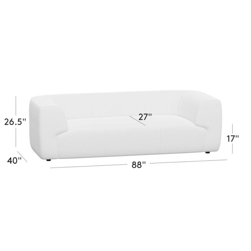 Rodez 88" White Performance Fabric Apartment Sofa CB2