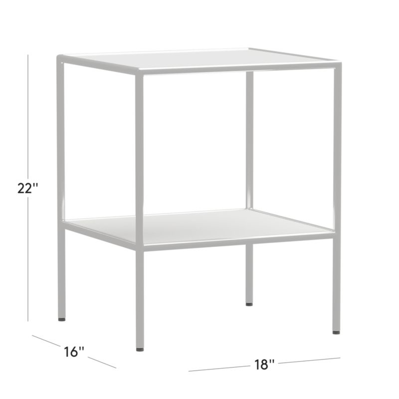 Crain Ivory Enameled Metal Side Table CB2 Canada