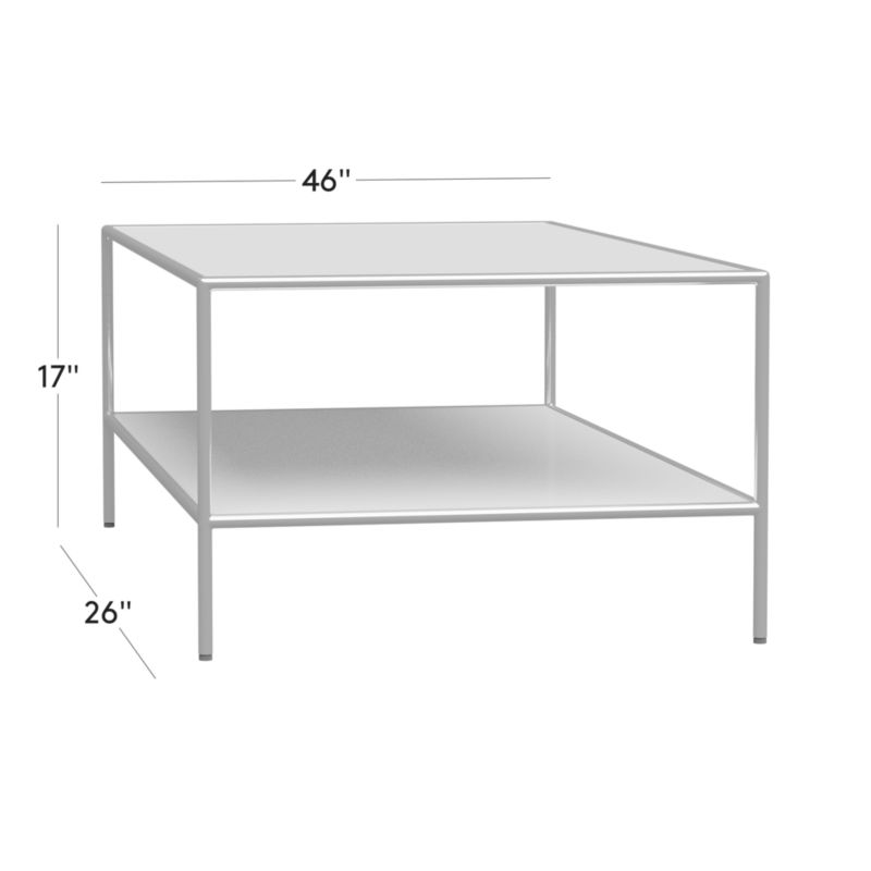 Crain Ivory Enameled Metal Coffee Table CB2 Canada