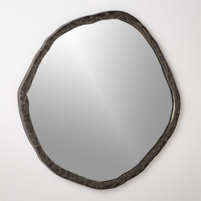 Abel Black Round Wall Mirror 48" + Reviews CB2