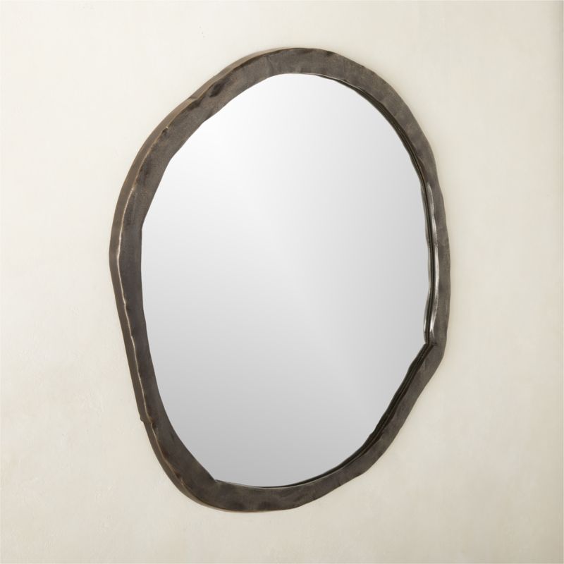 Abel Black Round Wall Mirror 34" + Reviews CB2