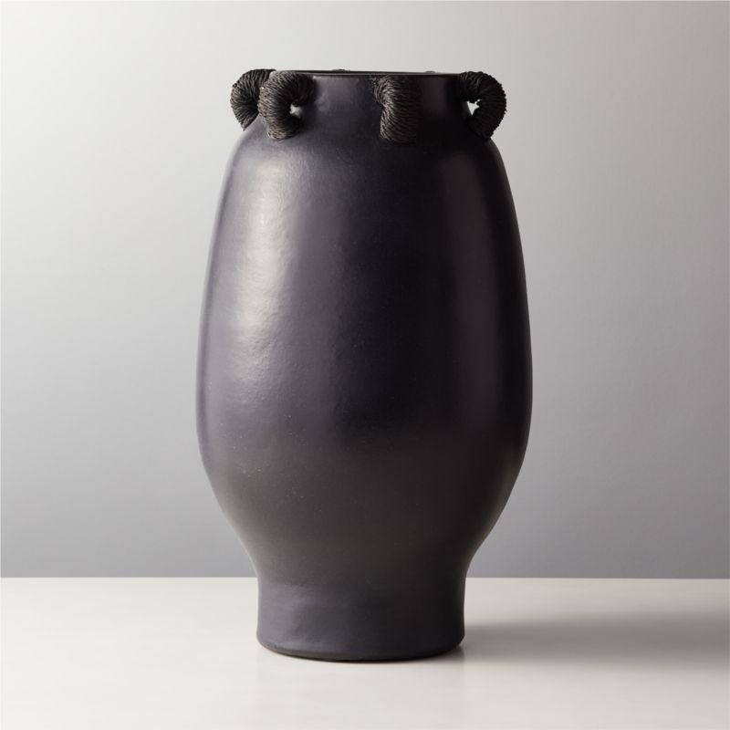 Acadia Modern Black Ceramic Vase + Reviews CB2