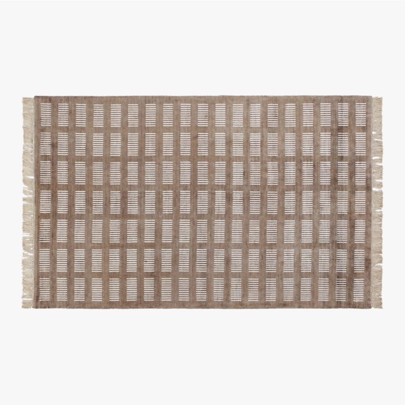 Alize Modern Handloomed Viscose Light Brown Area Rug 5'x8' + Reviews CB2