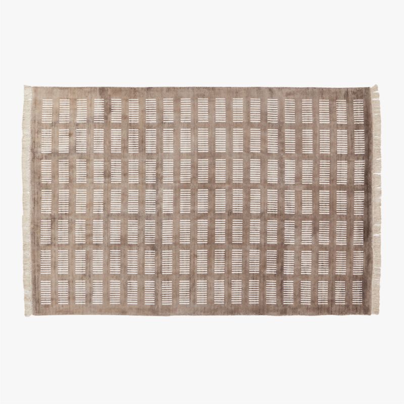 Alize Modern Handloomed Viscose Light Brown Area Rug 6'x9' + Reviews CB2