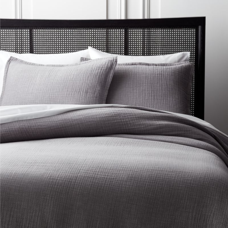 Alto Organic Cotton Grey Standard Pillow Shams Set of 2 + Reviews CB2 Canada