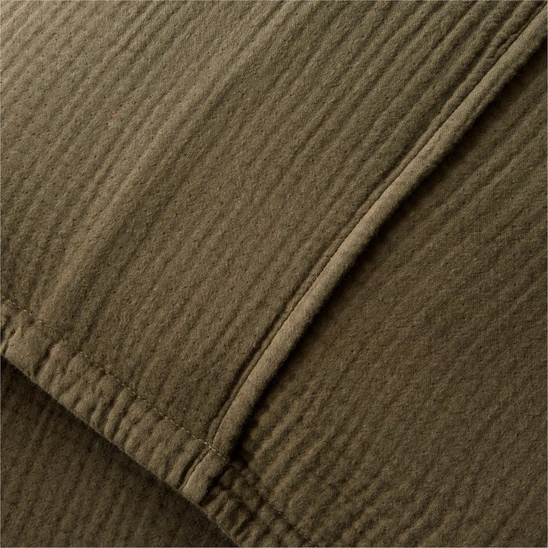 Alto Organic Cotton Dark Green King Pillow Shams Set of 2 + Reviews CB2