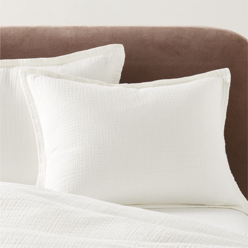 Alto Organic Cotton Warm White King Pillow Shams Set of 2 + Reviews CB2