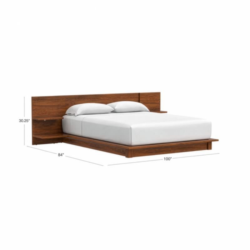 Andes Acacia Wood Platform Queen Bed with Nightstands + Reviews CB2
