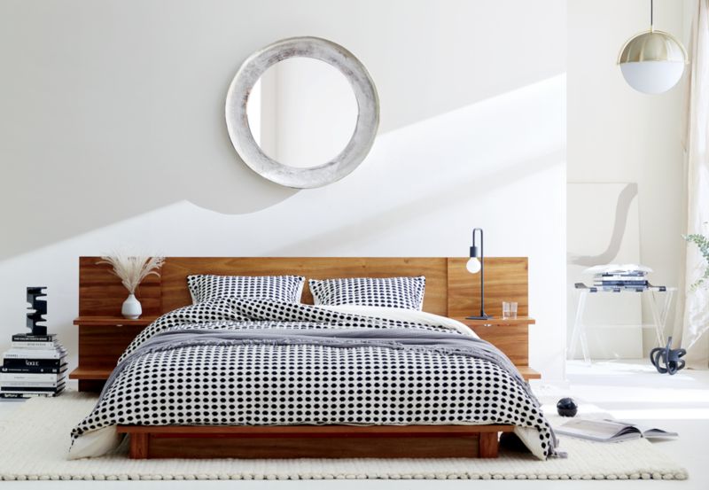 Estela Black and White King Organic Cotton Duvet Cover + Reviews CB2