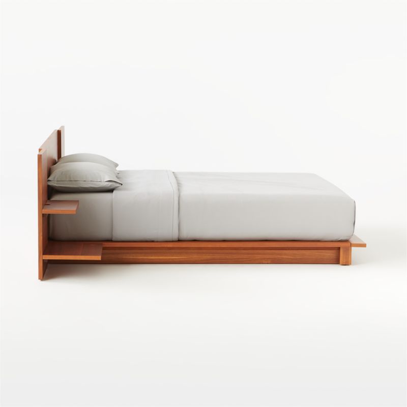 Andes Acacia Wood Platform Queen Bed with Nightstands + Reviews CB2
