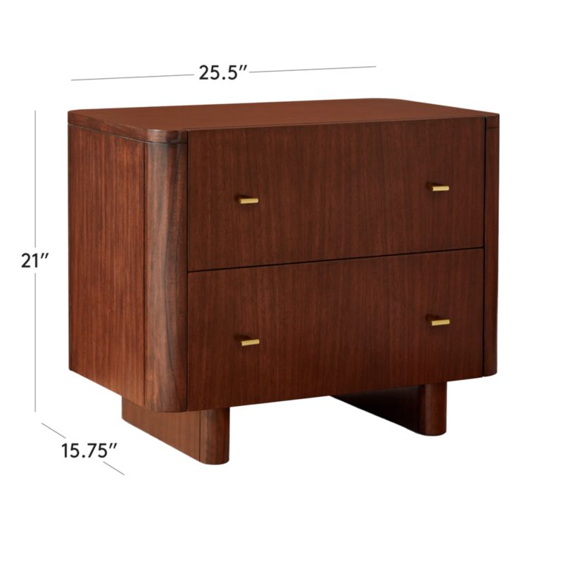 Andora Nightstand with Additional Kela Brushed Brass Knobs CB2 Canada