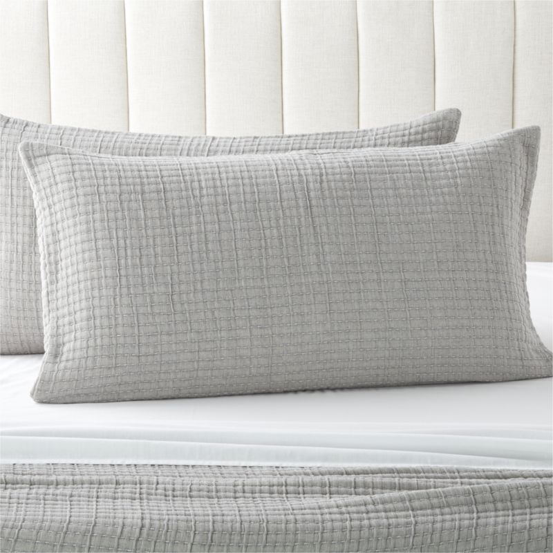Ansley Grey King Pillow Shams Set of 2 + Reviews CB2