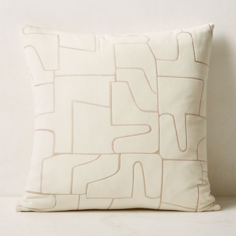 Arabella White Velvet Modern Throw Pillow with FeatherDown Insert 23