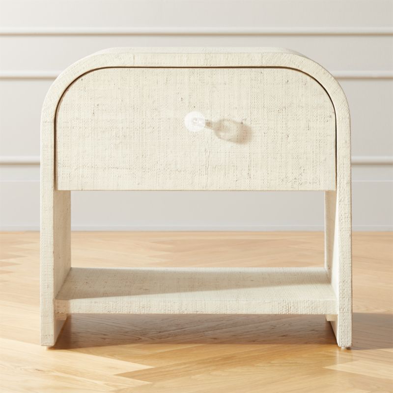 Archer Lacquered Linen Nightstand + Reviews CB2 Canada