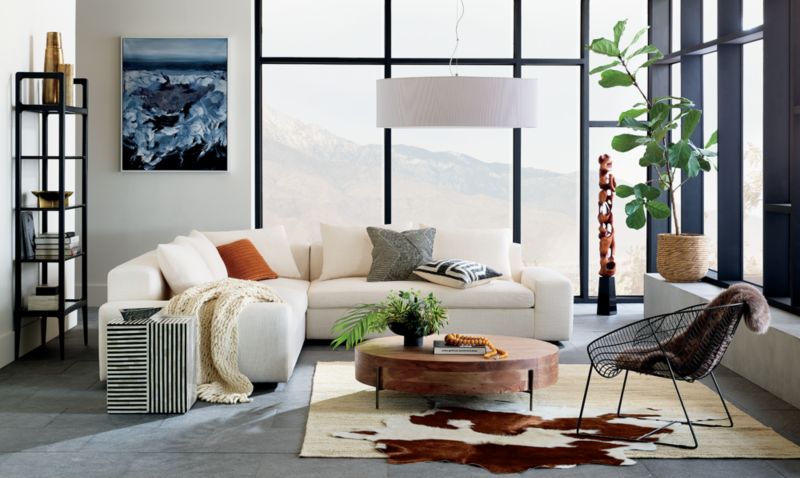 Overlook White Chunky Knit Throw Blanket + Reviews CB2 Canada