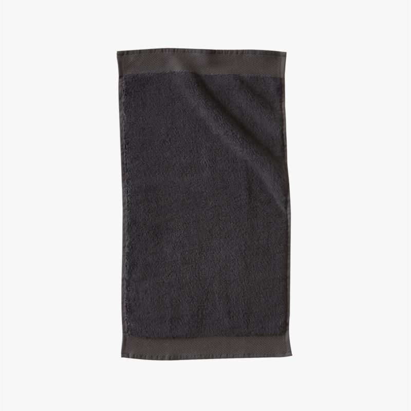 Arlow Organic Cotton Charcoal Grey Hand Towel + Reviews CB2