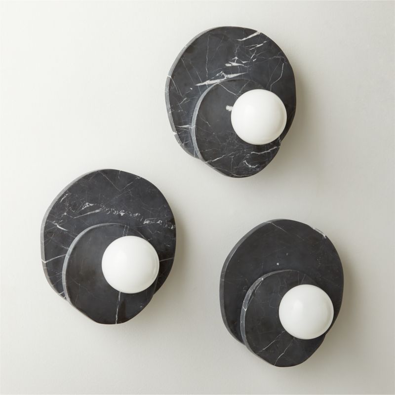 Astr Black Marble Wall Sconce + Reviews CB2