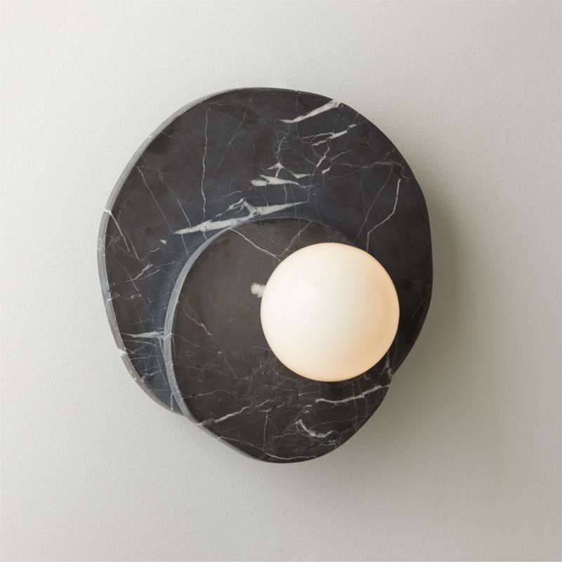 Astr Black Marble Wall Sconce + Reviews CB2