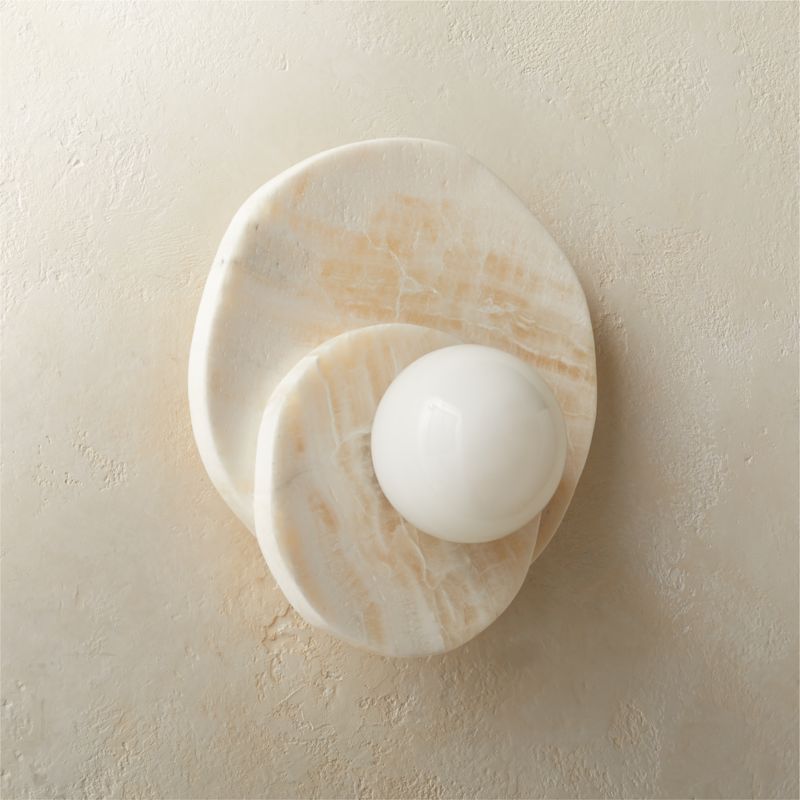 Astr White Onyx Wall Sconce + Reviews CB2