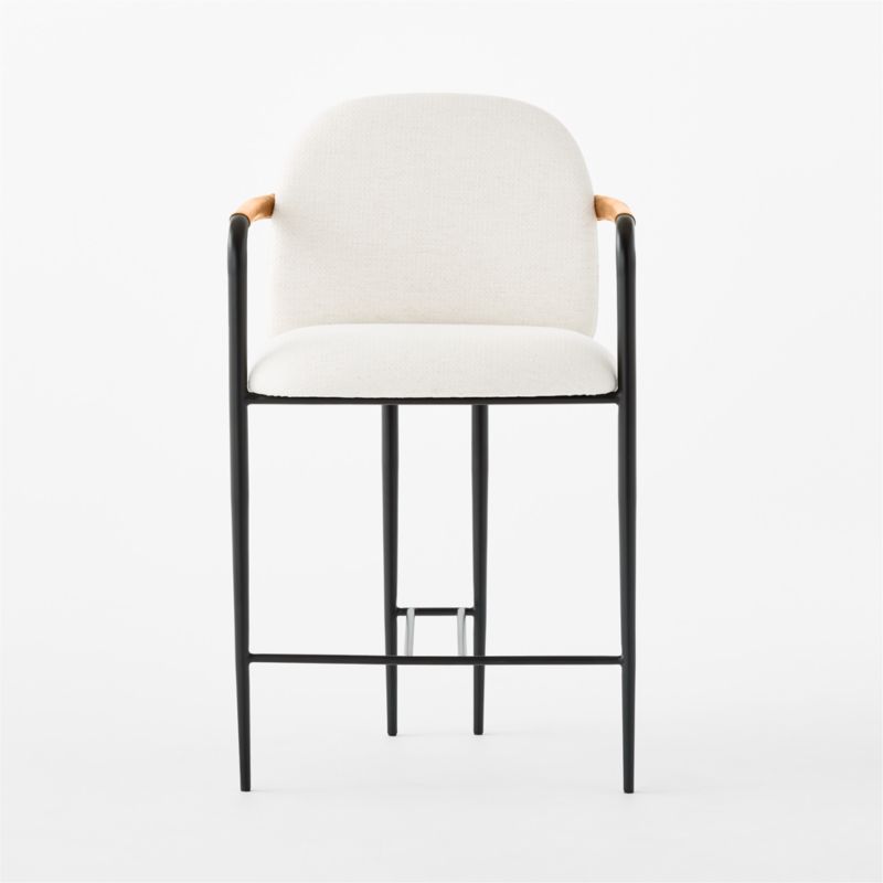 Avont Modern White Upholstered Counter Stool + Reviews CB2