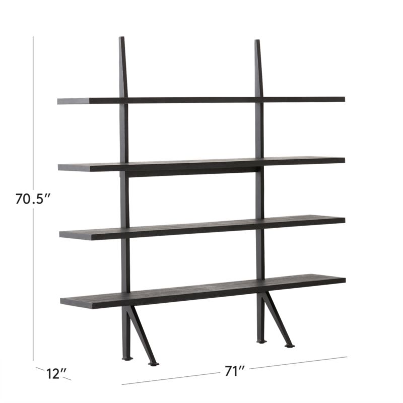 Azzurra Modern Black Metal and Wood Bookshelf + Reviews CB2
