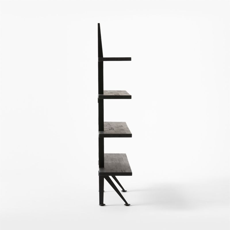 Azzurra Modern Black Metal and Wood Bookshelf + Reviews CB2