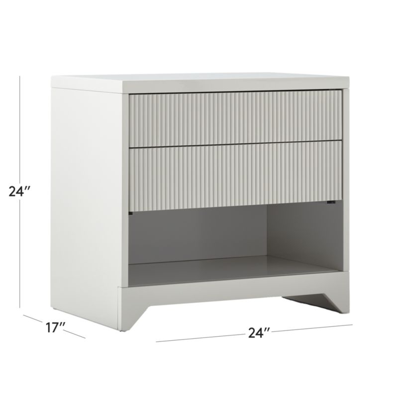 Barton 2Drawer HighGloss Grey Lacquered Nightstand + Reviews CB2