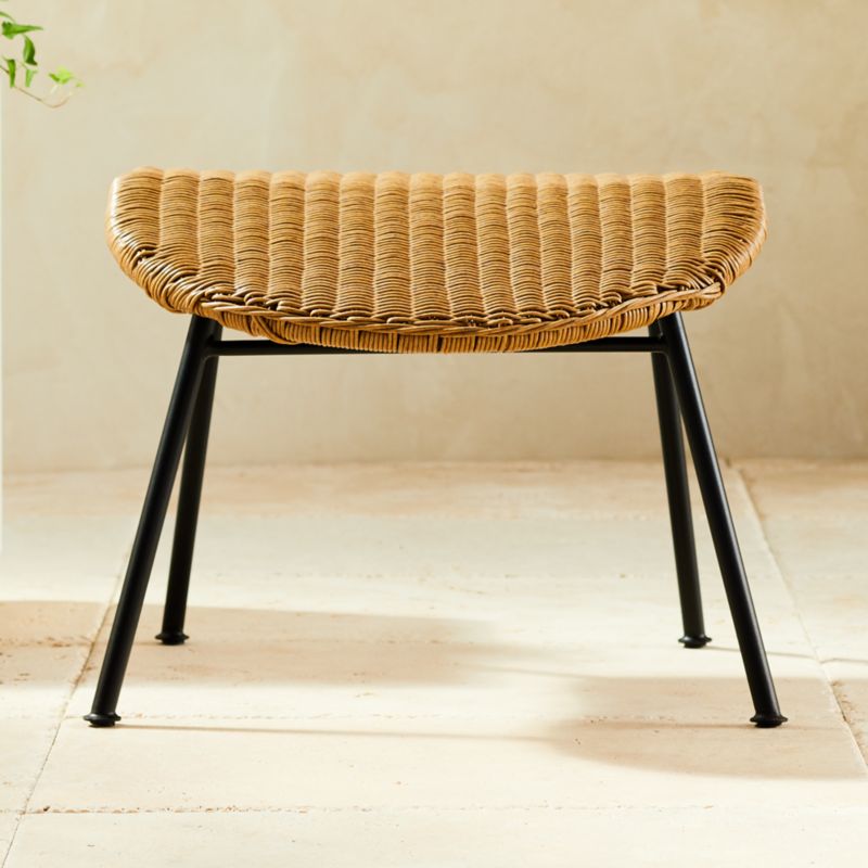 Outdoor Basket Ottoman CB2