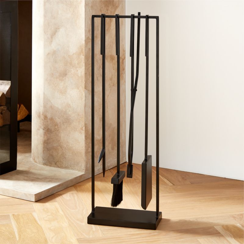 Bend 4Piece Black Fireplace Tool Set + Reviews CB2 Canada
