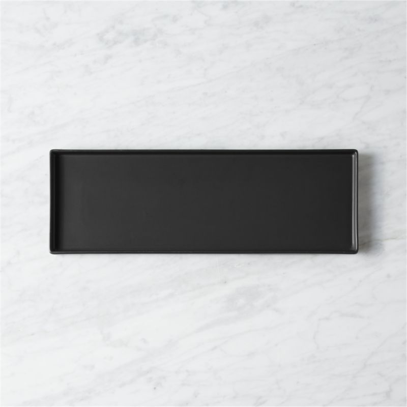 Bento Matte Black Rectangular Platter + Reviews CB2