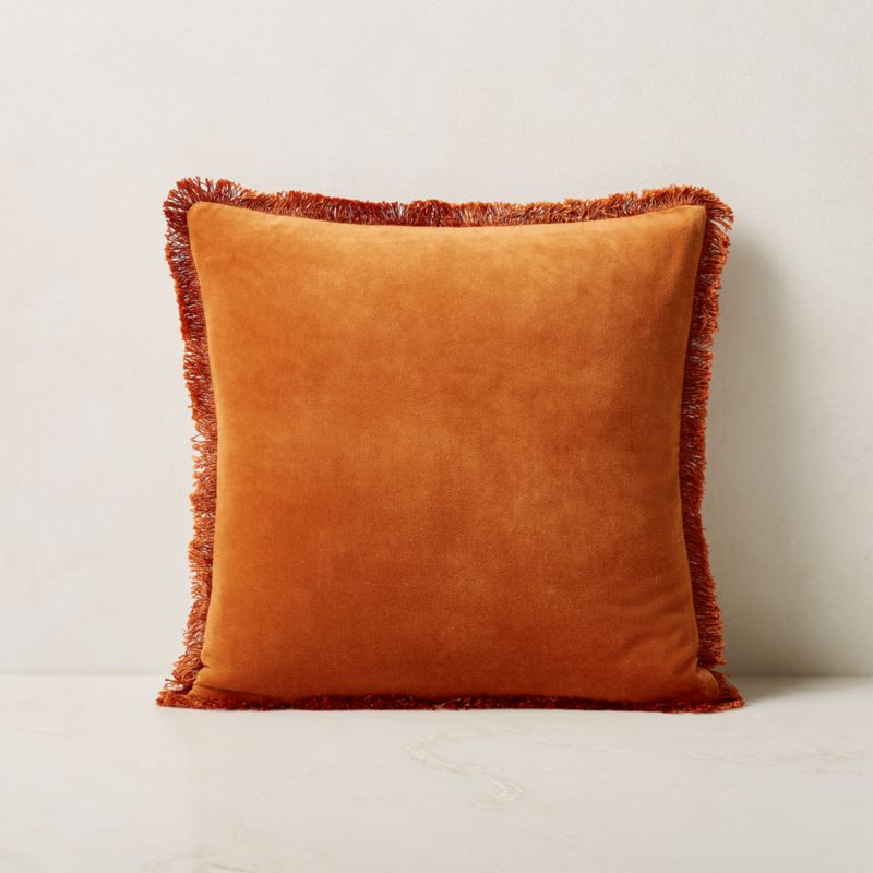 Bettie Copper Velvet Throw Pillow Cover 18'' + Reviews CB2 Canada