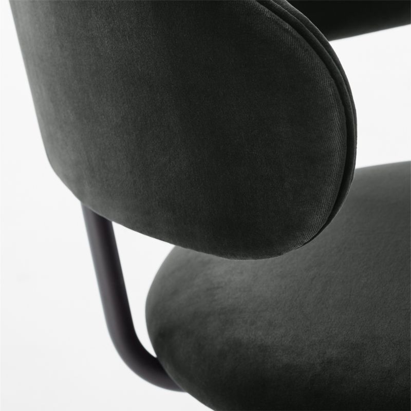 Birba Modern Black Velvet Dining Chair + Reviews CB2